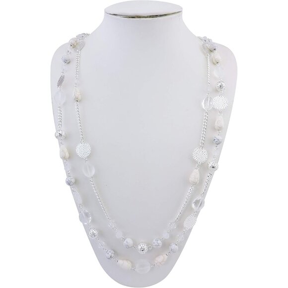 Long Necklaces for Women Trendy, Boho Layered Crystal Beaded Collar Necklaces fo - Picture 3 of 7